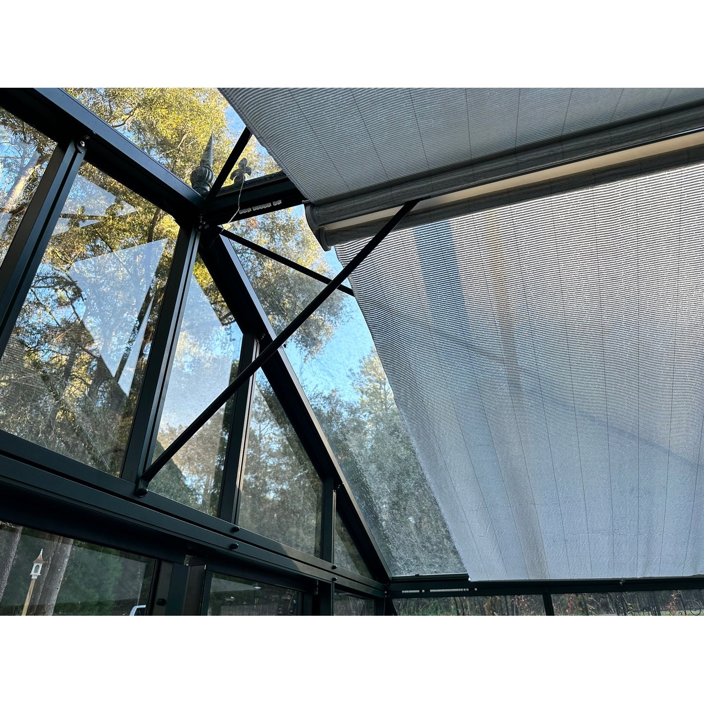 Hoklartherm | Retractable Roller Shade Cloth Curtains for Greenhouses 8ft long in 6 widths, White Aluminized