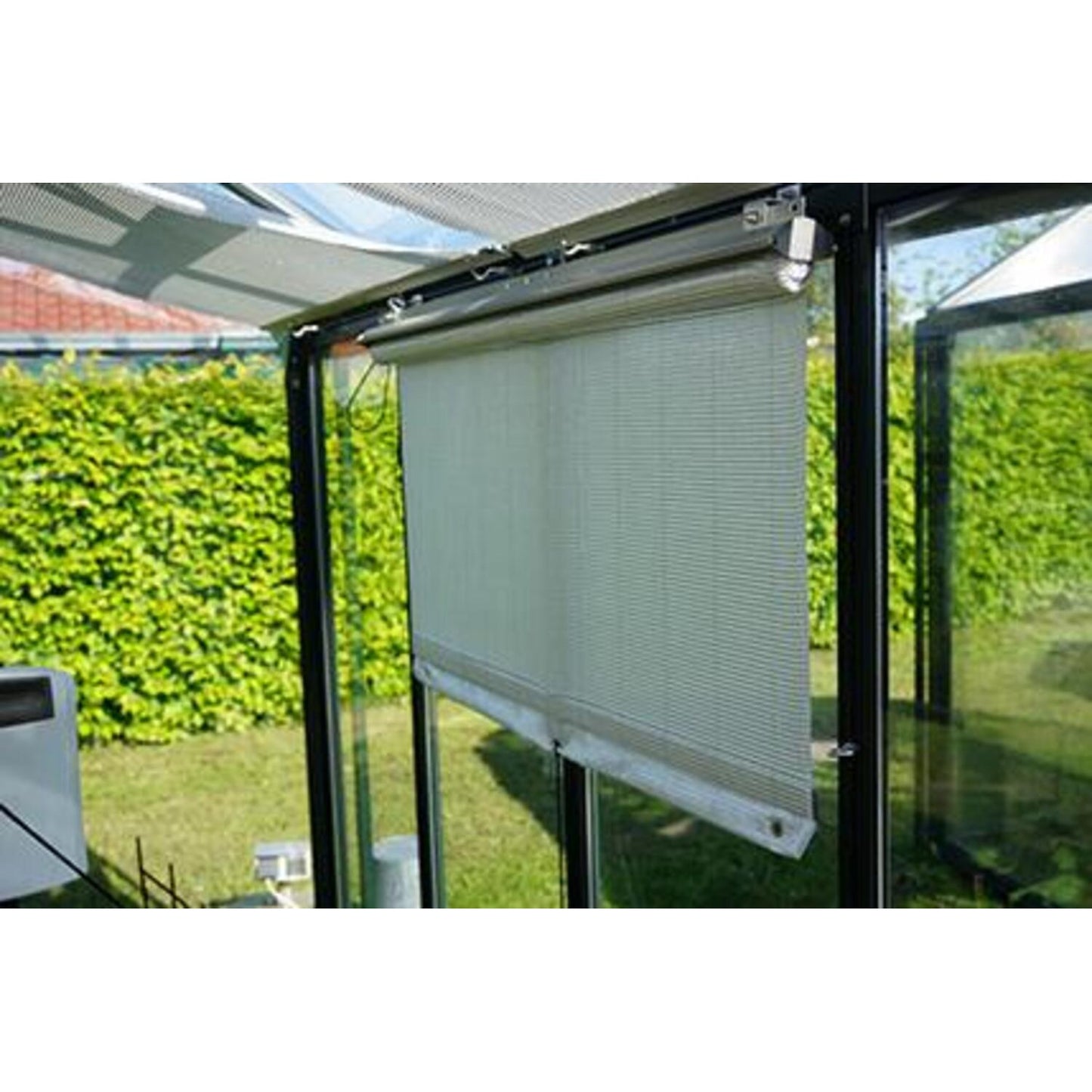 Hoklartherm | Retractable Roller Shade Cloth Curtains for Greenhouses 8ft long in 6 widths, White Aluminized