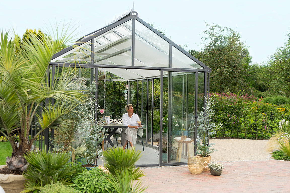 Hoklartherm | 11.5 ft wide 10.5 ft tall Livingten Double-Pane Insulated Glass Greenhouse Kit With 22mm ISO Safety Glass Glazing, three sizes