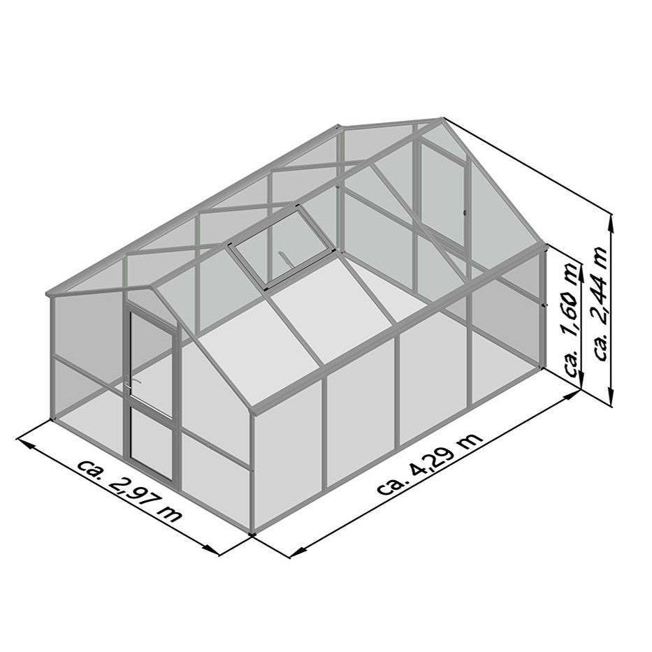KGT | Nelke PRO 4 10x14 ft Greenhouse With 16mm Triple-Wall Polycarbonate Glazing