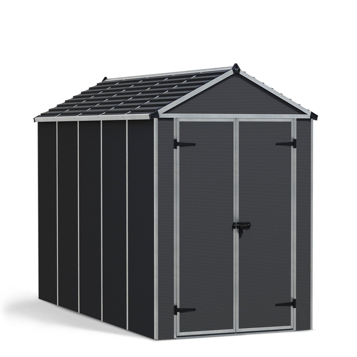 Palram - Canopia | Rubicon 6ft Ultra Durable Outdoor Storage Shed for Garden Dark Grey Series