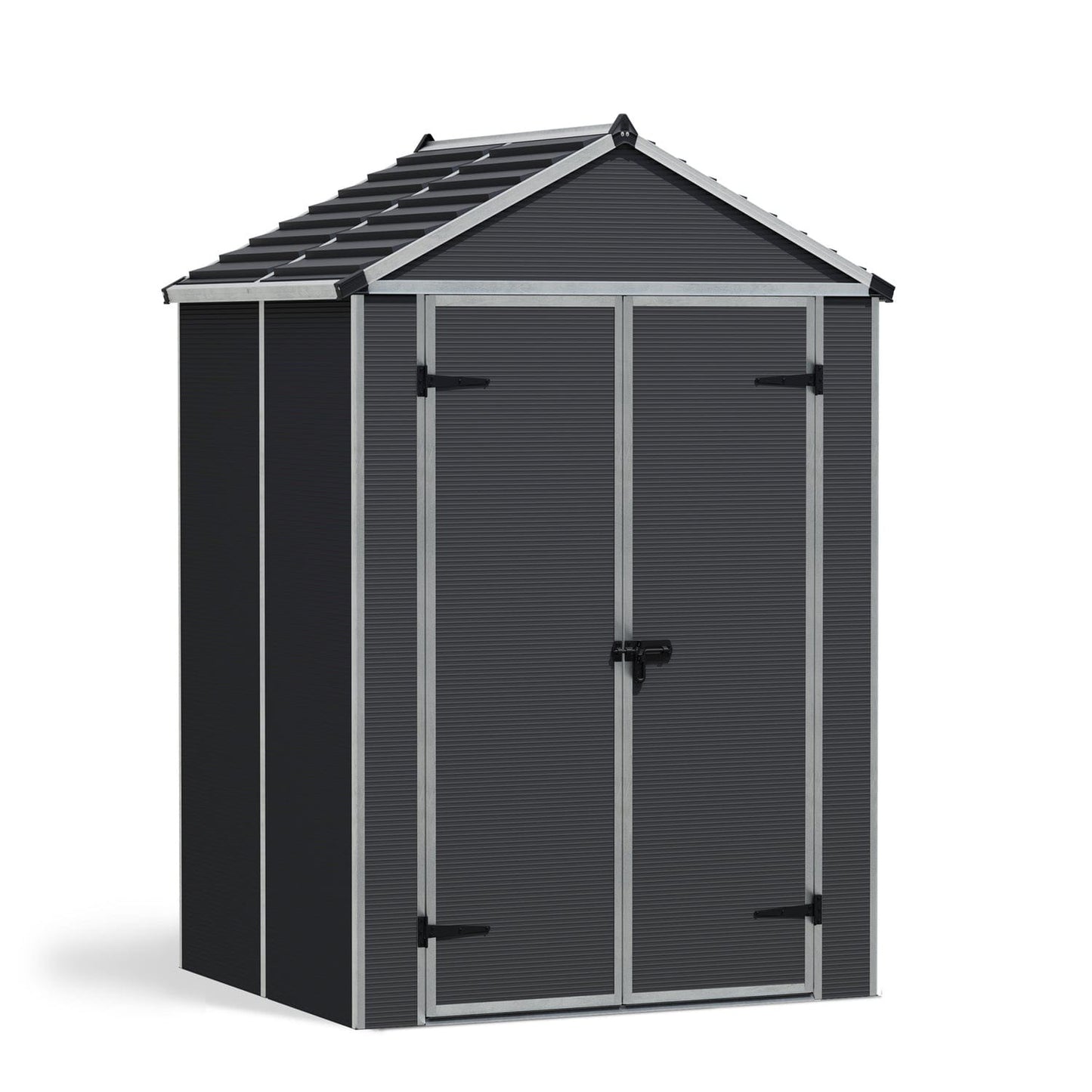Palram - Canopia | Rubicon 6ft Ultra Durable Outdoor Storage Shed for Garden Dark Grey Series