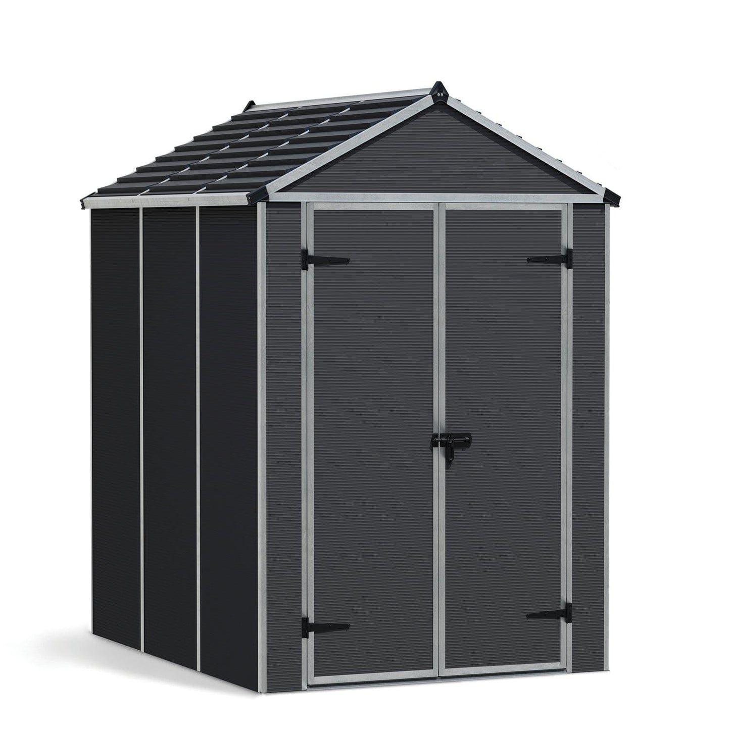 Palram - Canopia | Rubicon 6ft Ultra Durable Outdoor Storage Shed for Garden Dark Grey Series