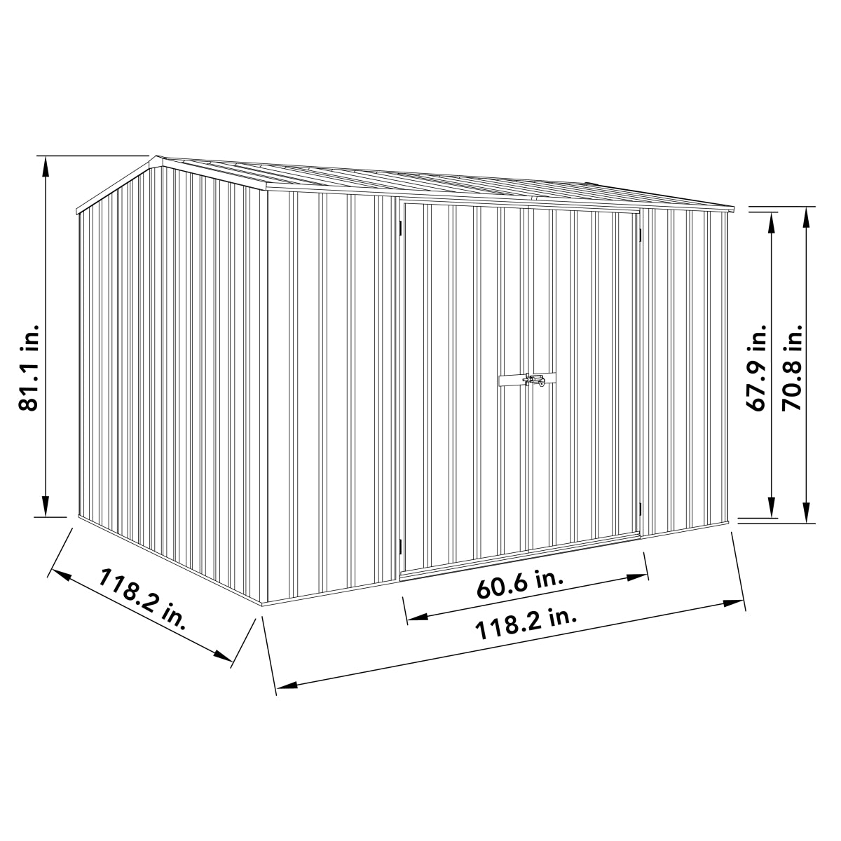 Absco | 10x10x7 ft Premier Metal Storage Shed
