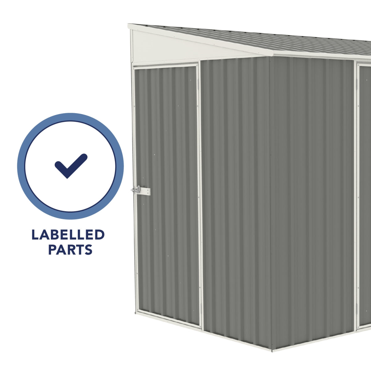 Absco | 10x5 ft Lean To Metal Bike Shed