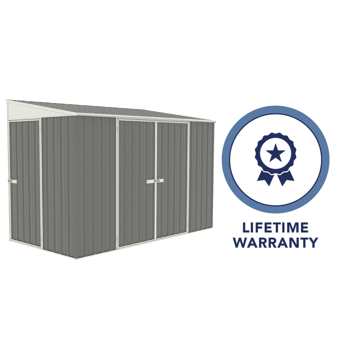 Absco | 10x5 ft Lean To Metal Bike Shed