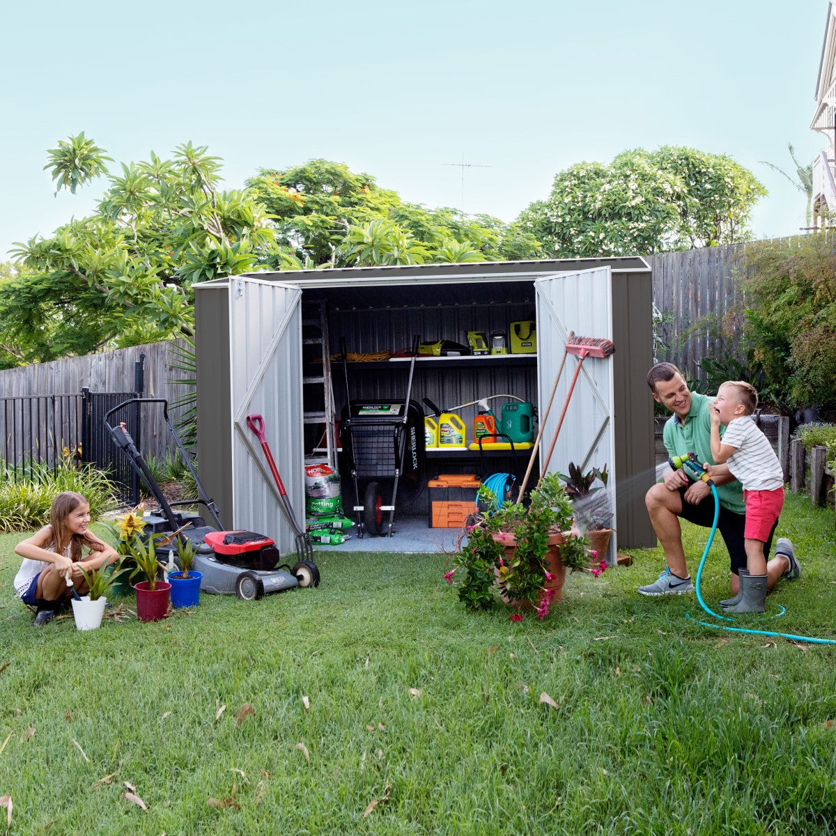 Absco | 10x5x6.5 ft Premier Metal Storage Shed