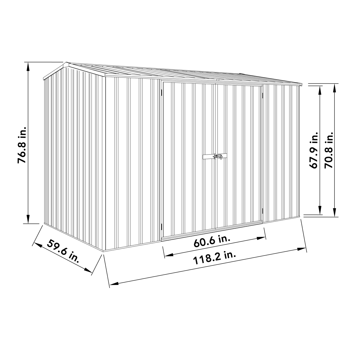 Absco | 10x5x6.5 ft Premier Metal Storage Shed