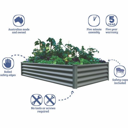 Absco | 6x3x1.3 ft Raised Garden Bed - Woodland Gray