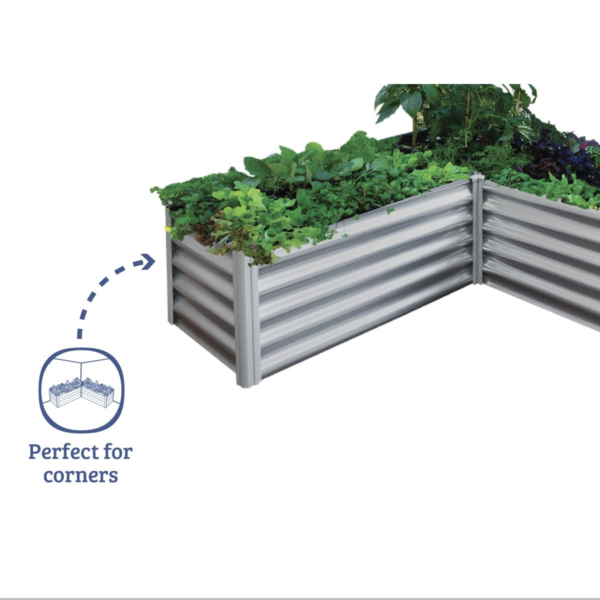 Absco | 4.9x4.9x1.3 ft L Shaped Raised Garden Bed - Woodland Gray