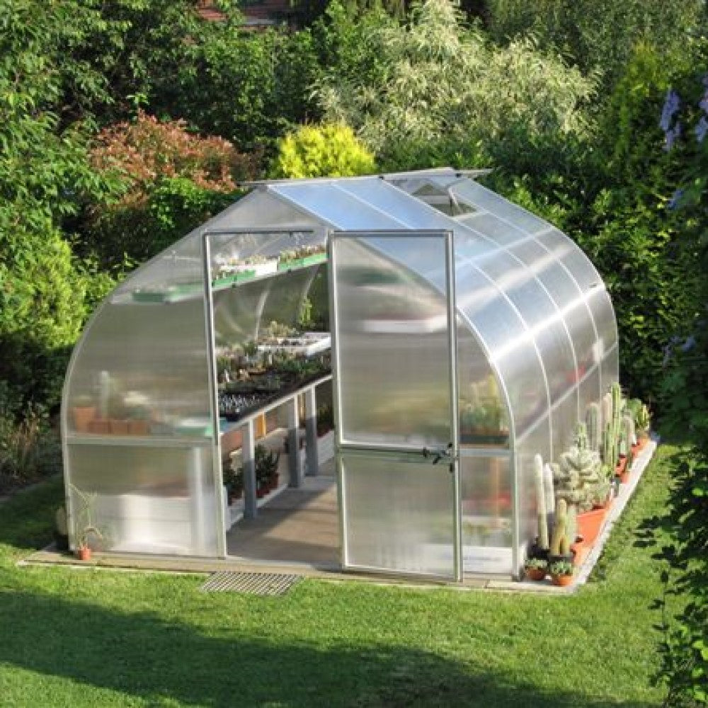 Hoklartherm | 7ft 8in x 14ft x 7ft 1in Riga 4S Hobby Greenhouse Kit With 8mm Twin-wall Polycarbonate Glazing