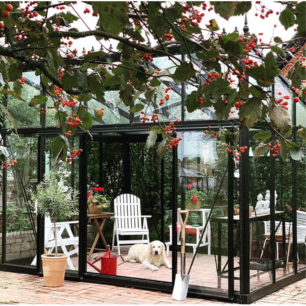 Janssens | Modern Pent Roof Glass Greenhouse Kit With 4mm Tempered Glass Glazing