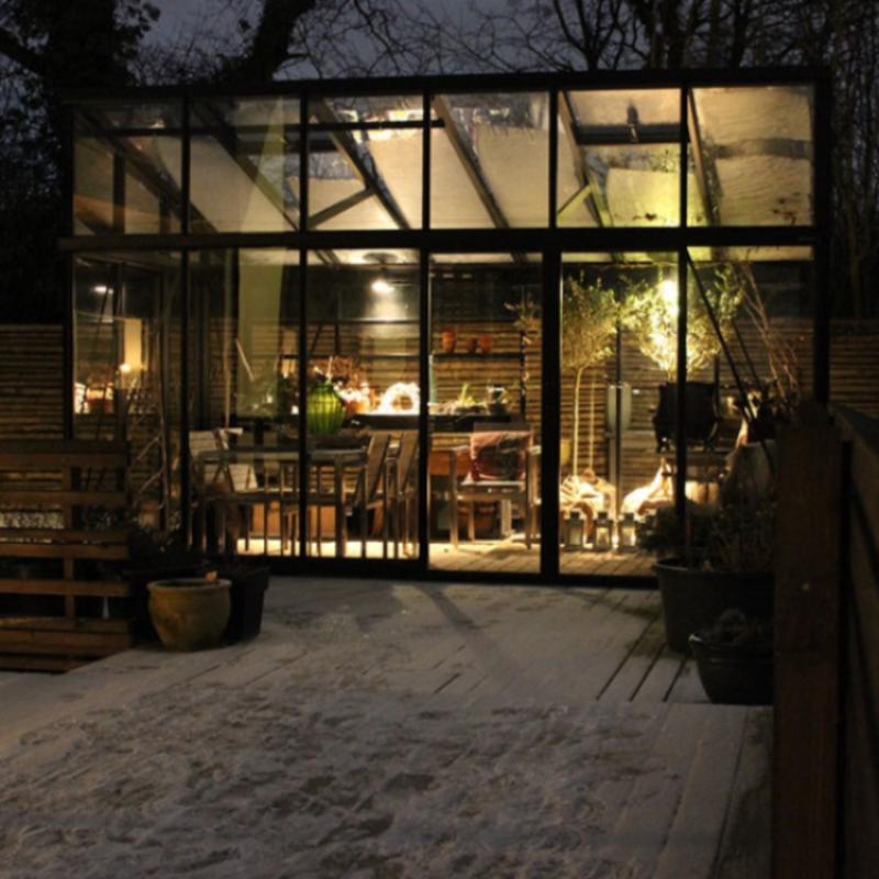 Janssens | Modern Pent Roof Glass Greenhouse Kit With 4mm Tempered Glass Glazing