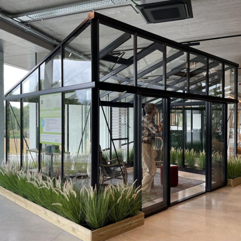 Janssens | Modern Pent Roof Glass Greenhouse Kit With 4mm Tempered Glass Glazing