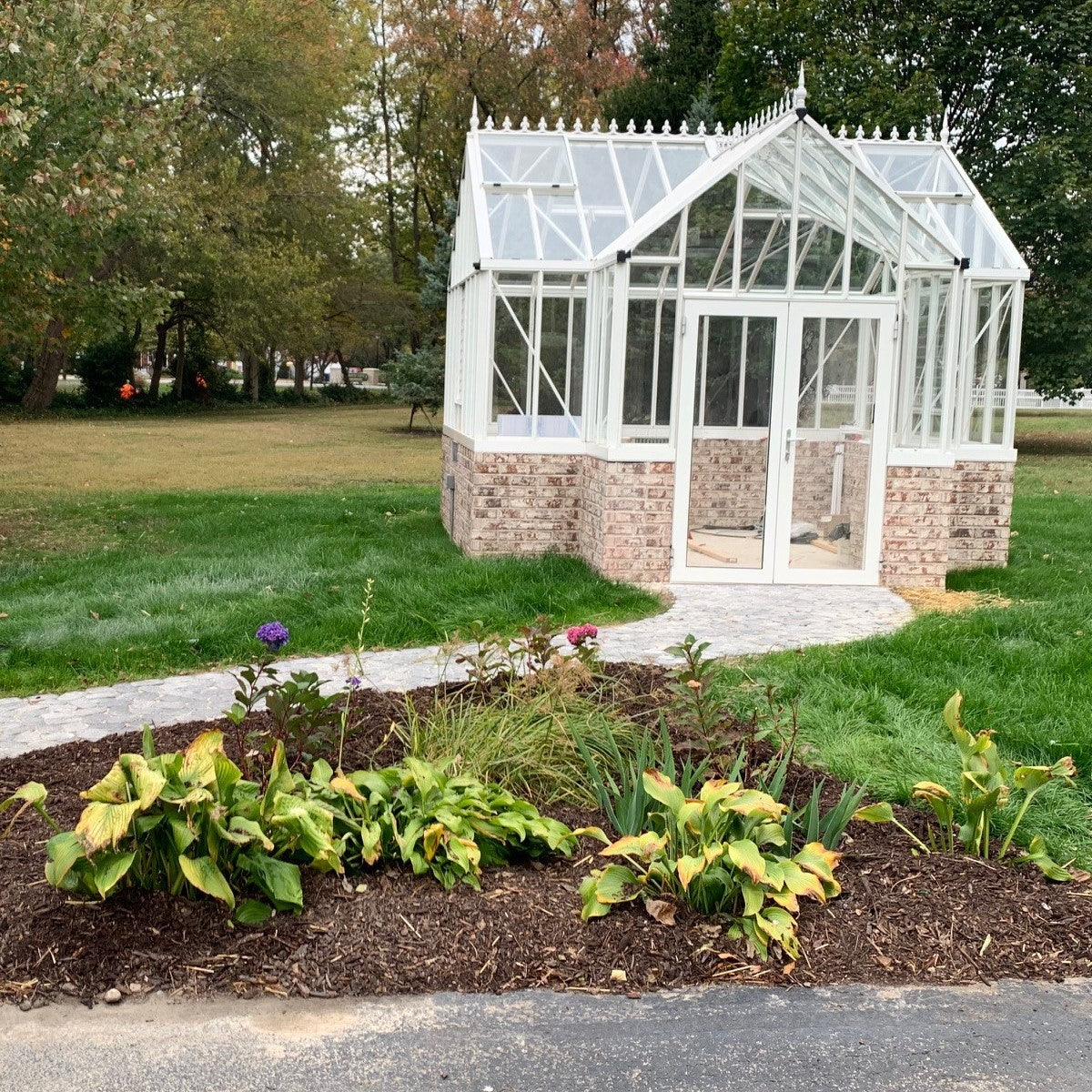 Janssens | 13x13 Ft Royal EOS T Glass Greenhouse Kit with 4mm Tempered Glass Glazing for Stem Wall