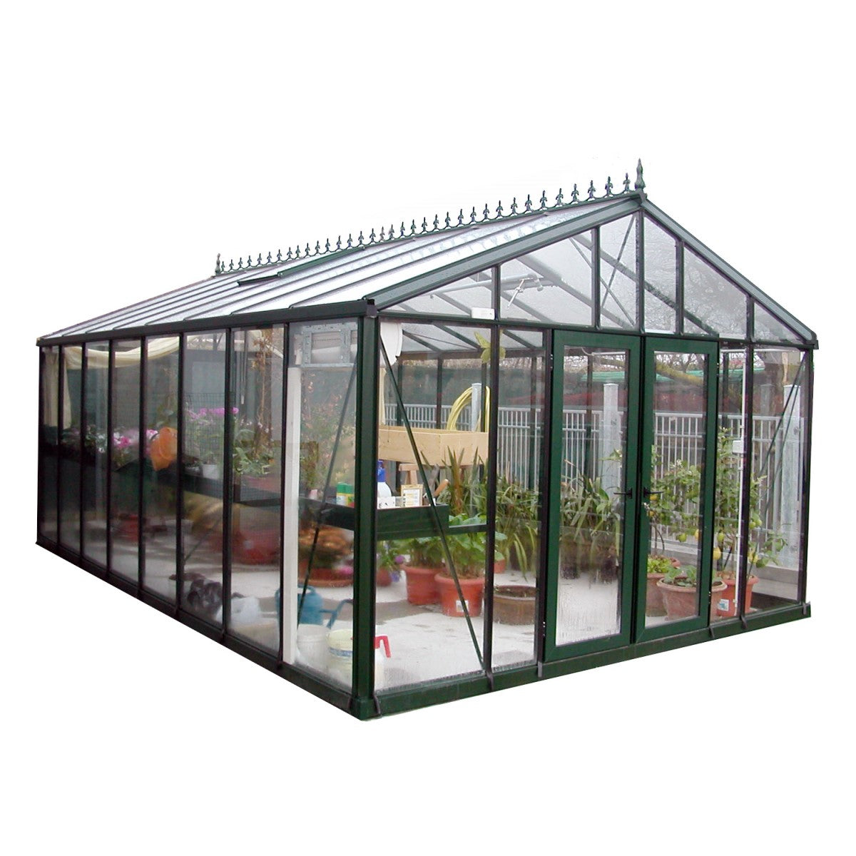 Janssens | 12.5x20x9 ft Royal Victorian VI 46 Large Glass Greenhouse Kit With 4mm Tempered Glass Glazing