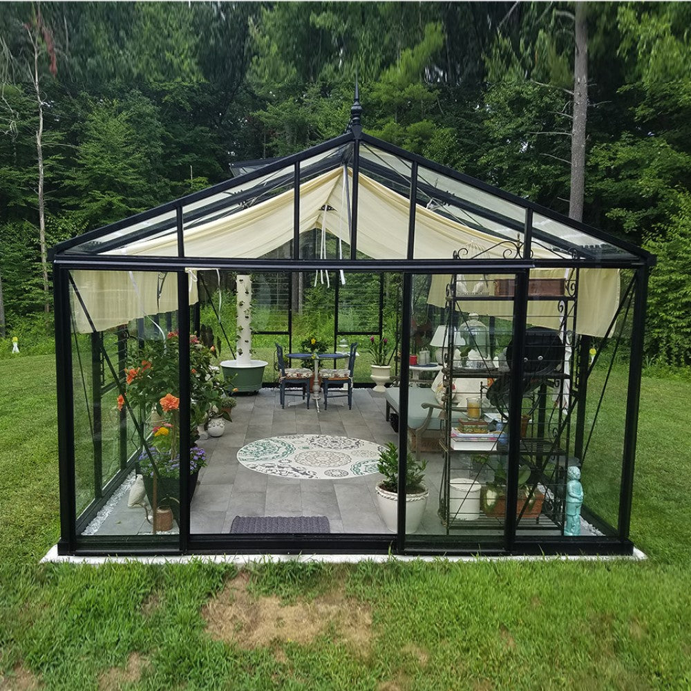 Janssens | 12.5x20x9 ft Royal Victorian VI 46 Large Glass Greenhouse Kit With 4mm Tempered Glass Glazing