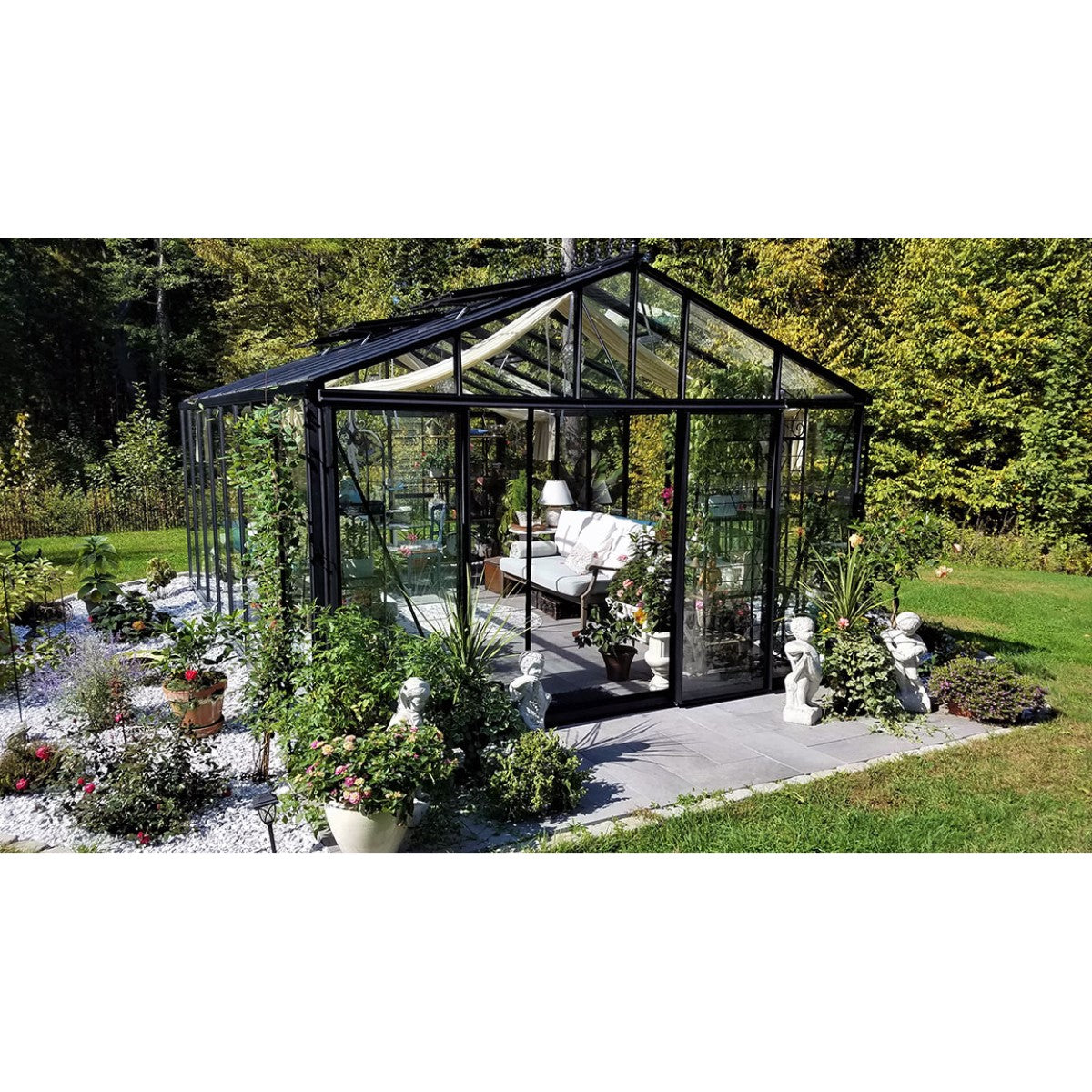 Janssens | 12.5x20x9 ft Royal Victorian VI 46 Large Glass Greenhouse Kit With 4mm Tempered Glass Glazing