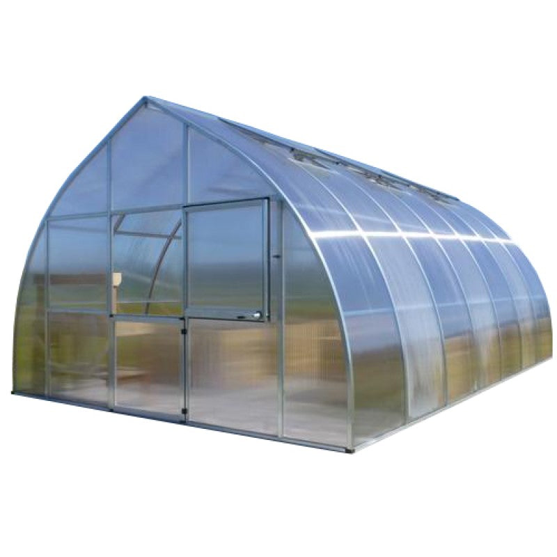 Hoklartherm | 14ft x 23ft x 9ft 10in RIGA XL7 Professional Greenhouse Kit With 16mm Triple-wall Polycarbonate Glazing