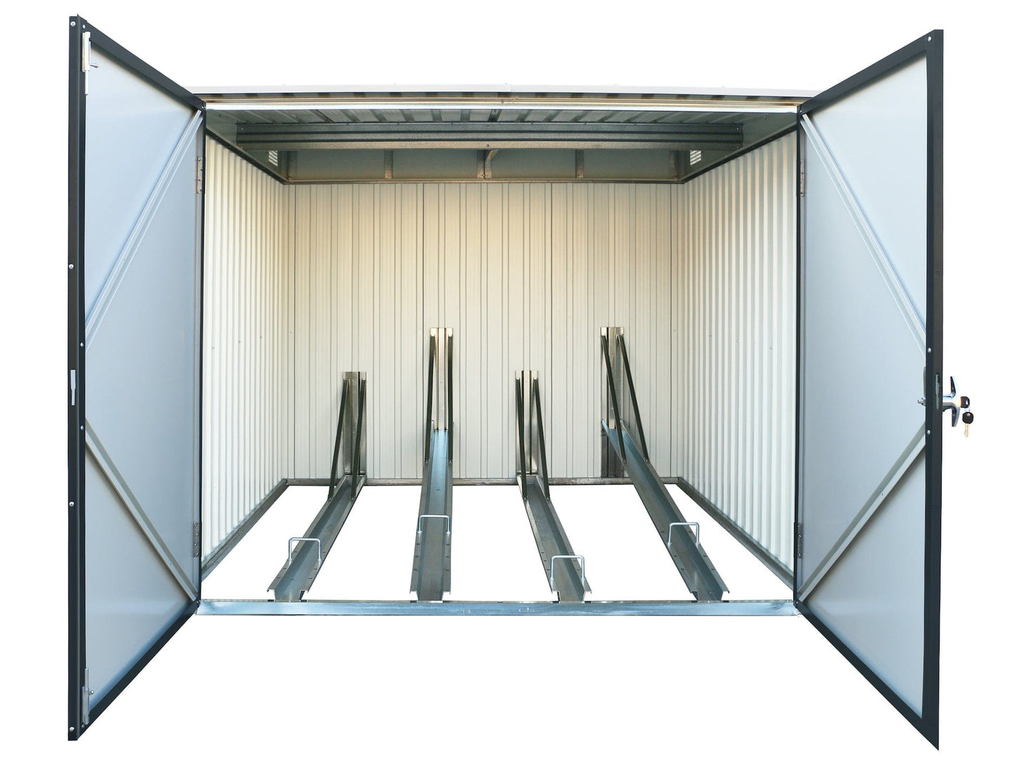Duramax Bike Shed Kit without Foundation DuraMax | Bicycle Storage Shed Anthracite with White Trim | Western States 73051_CA
