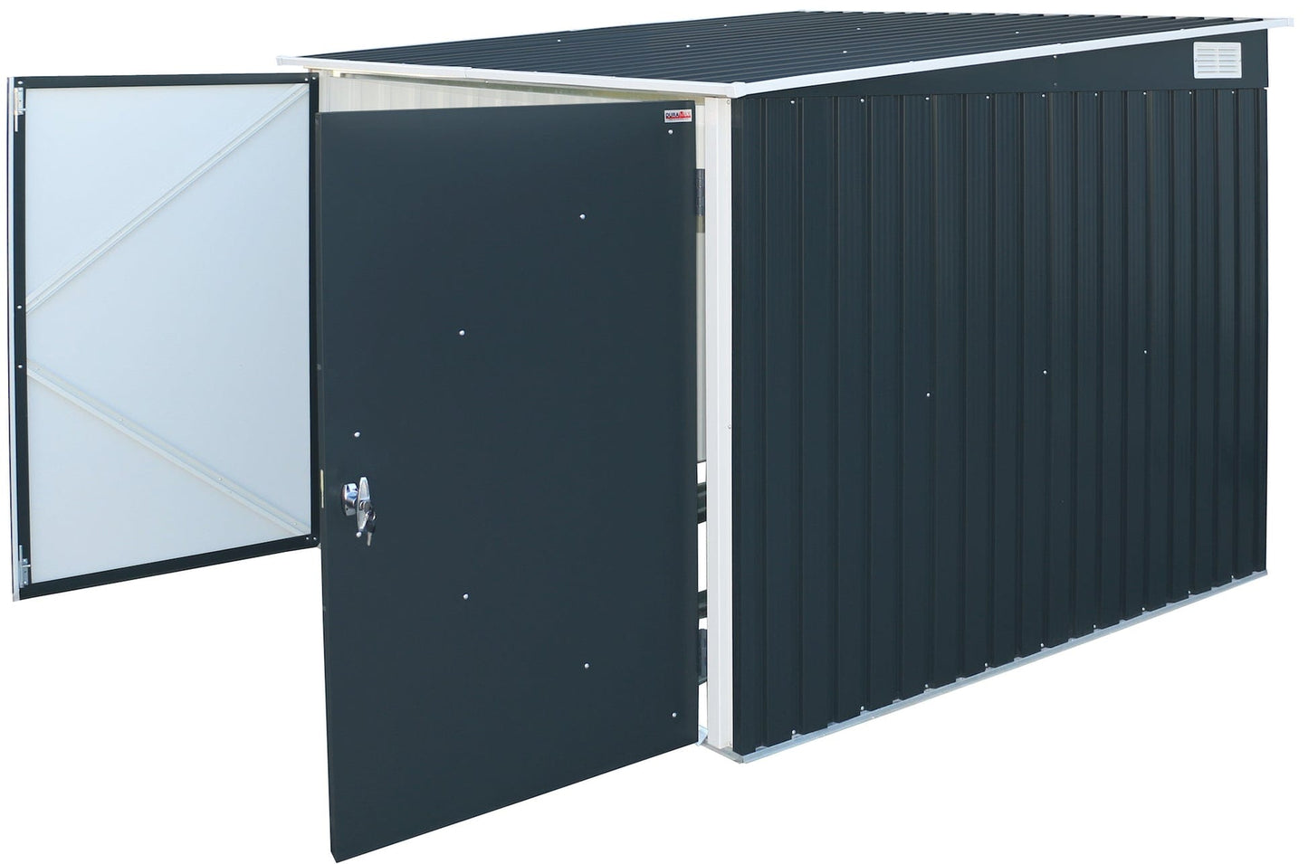 Duramax Bike Shed Kit without Foundation DuraMax | Bicycle Storage Shed Anthracite with White Trim | Western States 73051_CA