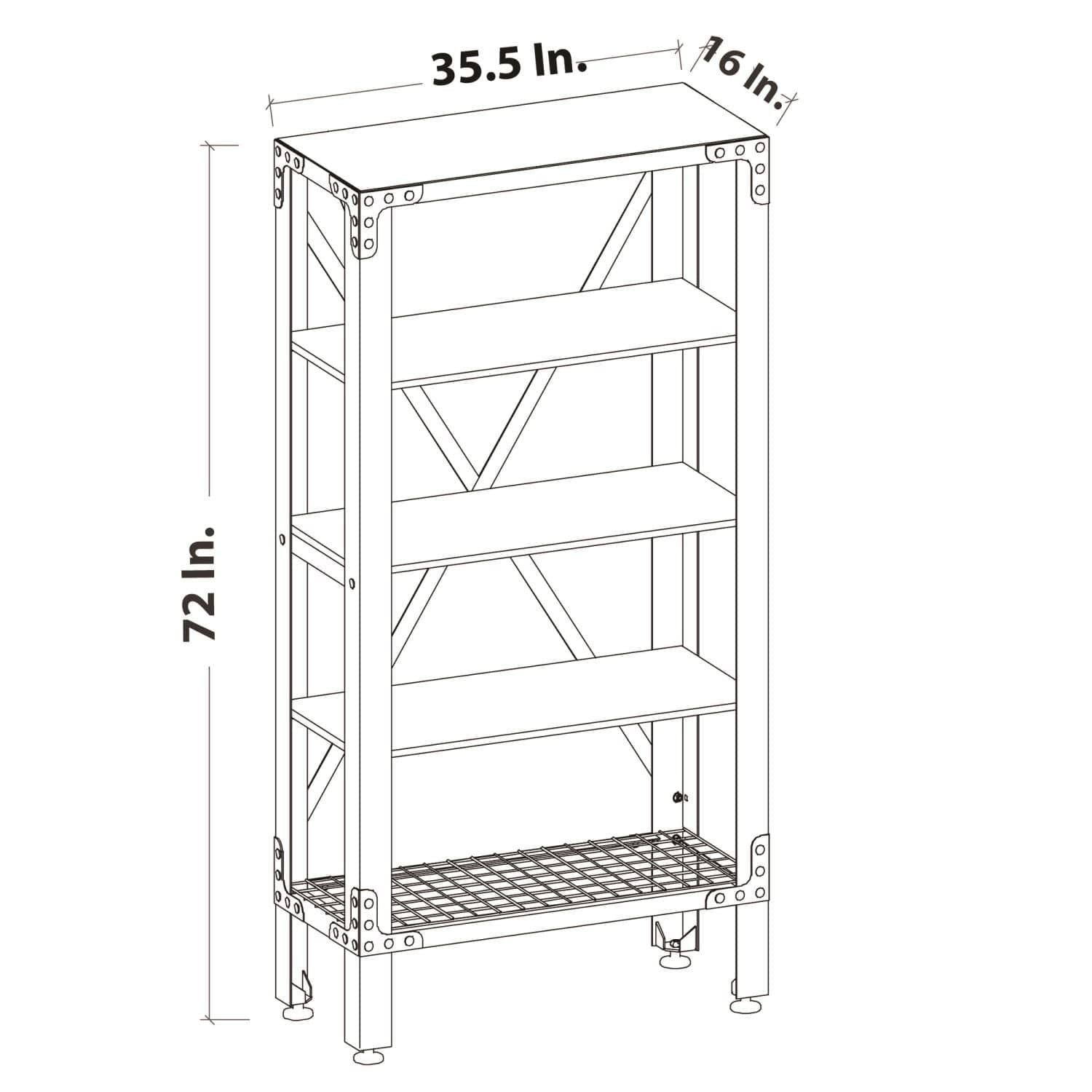 Duramax Furnitures DuraMax | Industrial Metal and Wood Storage Bookcase 68060