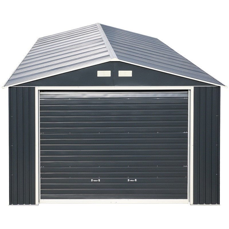 Duramax Metal Garage Kit DuraMax | Imperial Metal Garage 12X26 Dark Gray with White | Western States 55151_CA