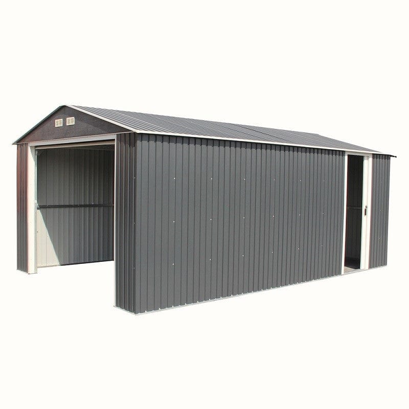Duramax Metal Garage Kit DuraMax | Imperial Metal Garage 12X26 Dark Gray with White | Western States 55151_CA