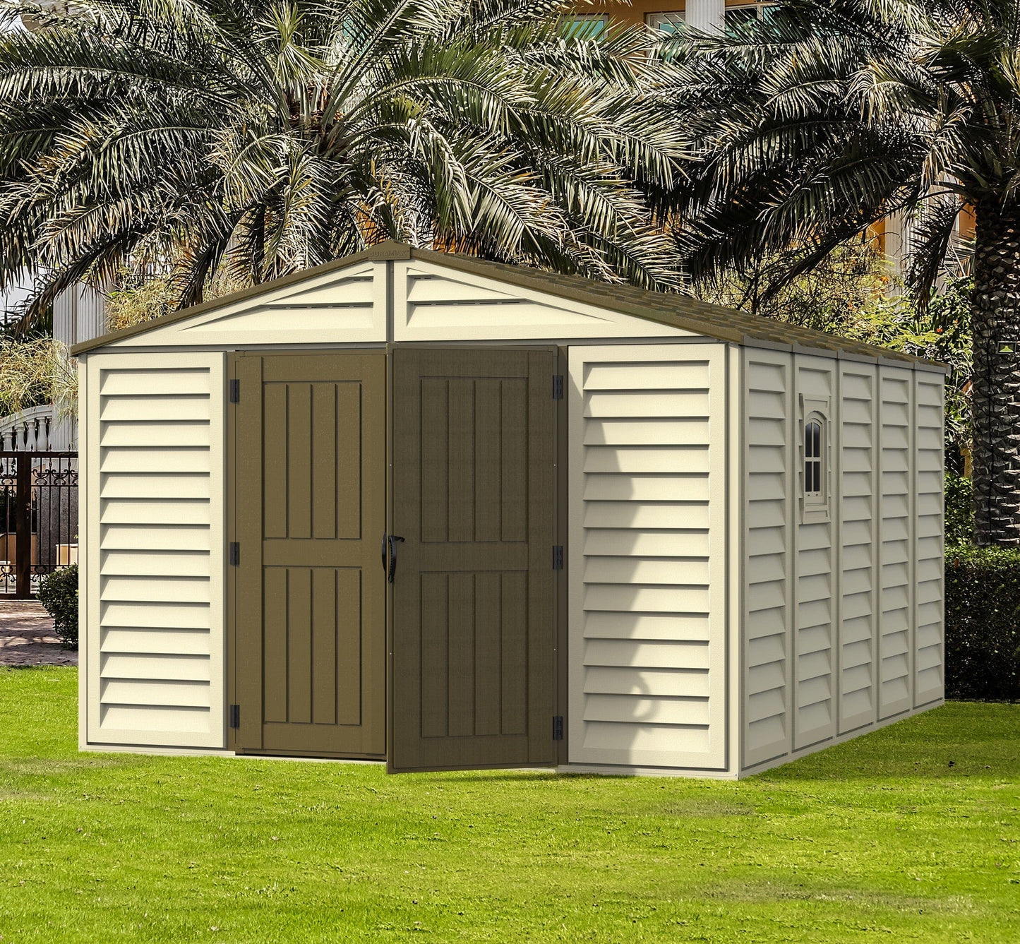 Duramax Vinyl Storage Shed Kit with Foundation DuraMax | Vinyl Storage Shed Woodbridge Plus 10.5' x 13' x 6' with Foundation | Eastern States 40234_NJ