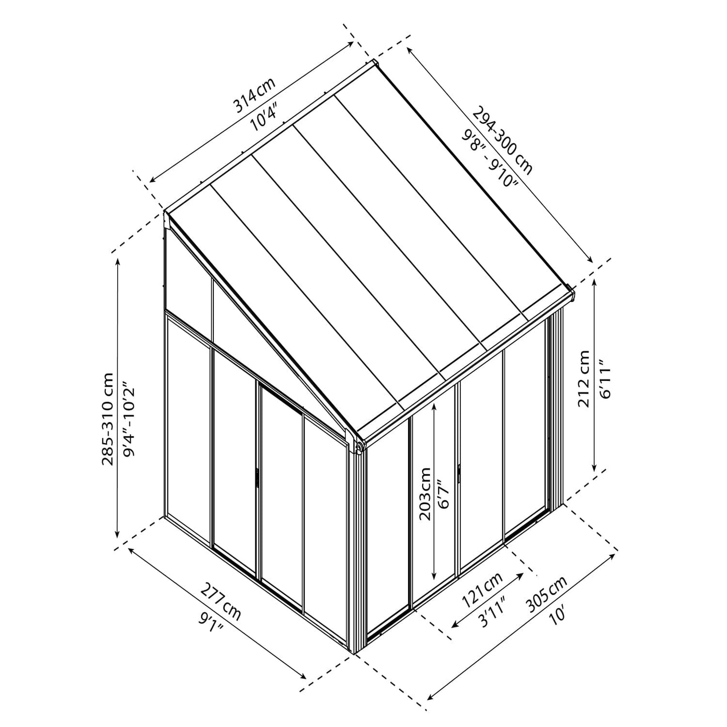 Palram - Canopia Add-a-Room Palram - Canopia | SanRemo 10x10 ft Patio Enclosure - Gray/Clear HG9069