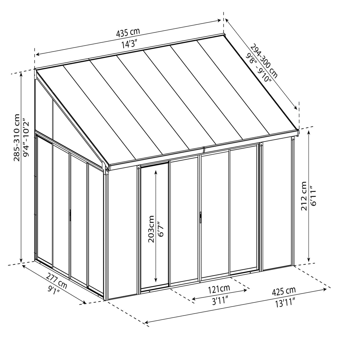 Palram - Canopia Add-a-Room Palram - Canopia | SanRemo 10x14 ft Patio Enclosure - Gray/Clear HG9064