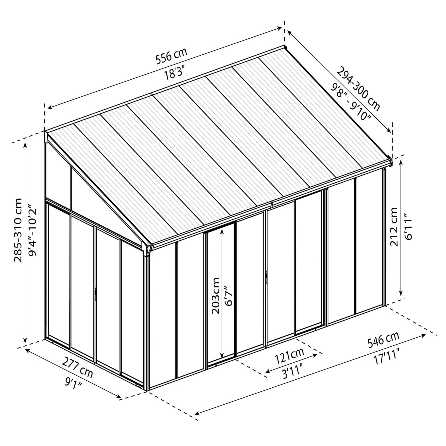 Palram - Canopia Add-a-Room Palram - Canopia | SanRemo 10x18 ft Patio Enclosure - Gray/Clear HG9065