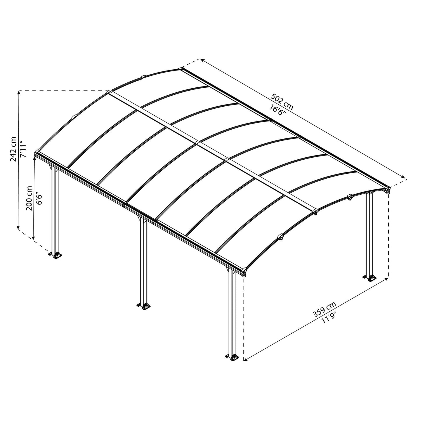 Palram - Canopia Arcadia 5000 Carport - mygreenhousestore.com