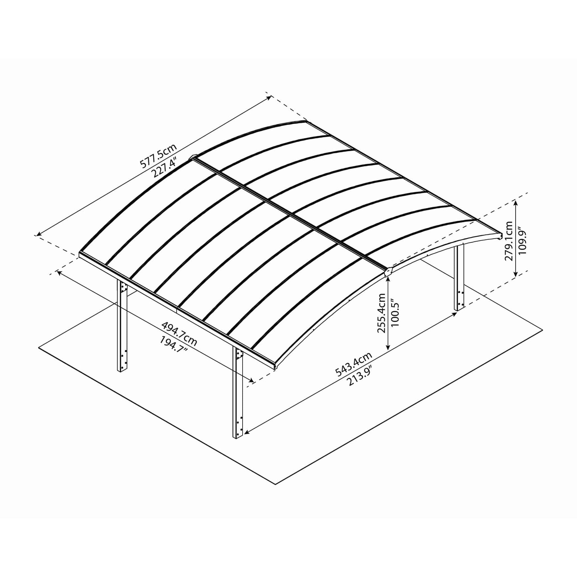 Palram - Canopia Arizona Double Carport - Arch - mygreenhousestore.com
