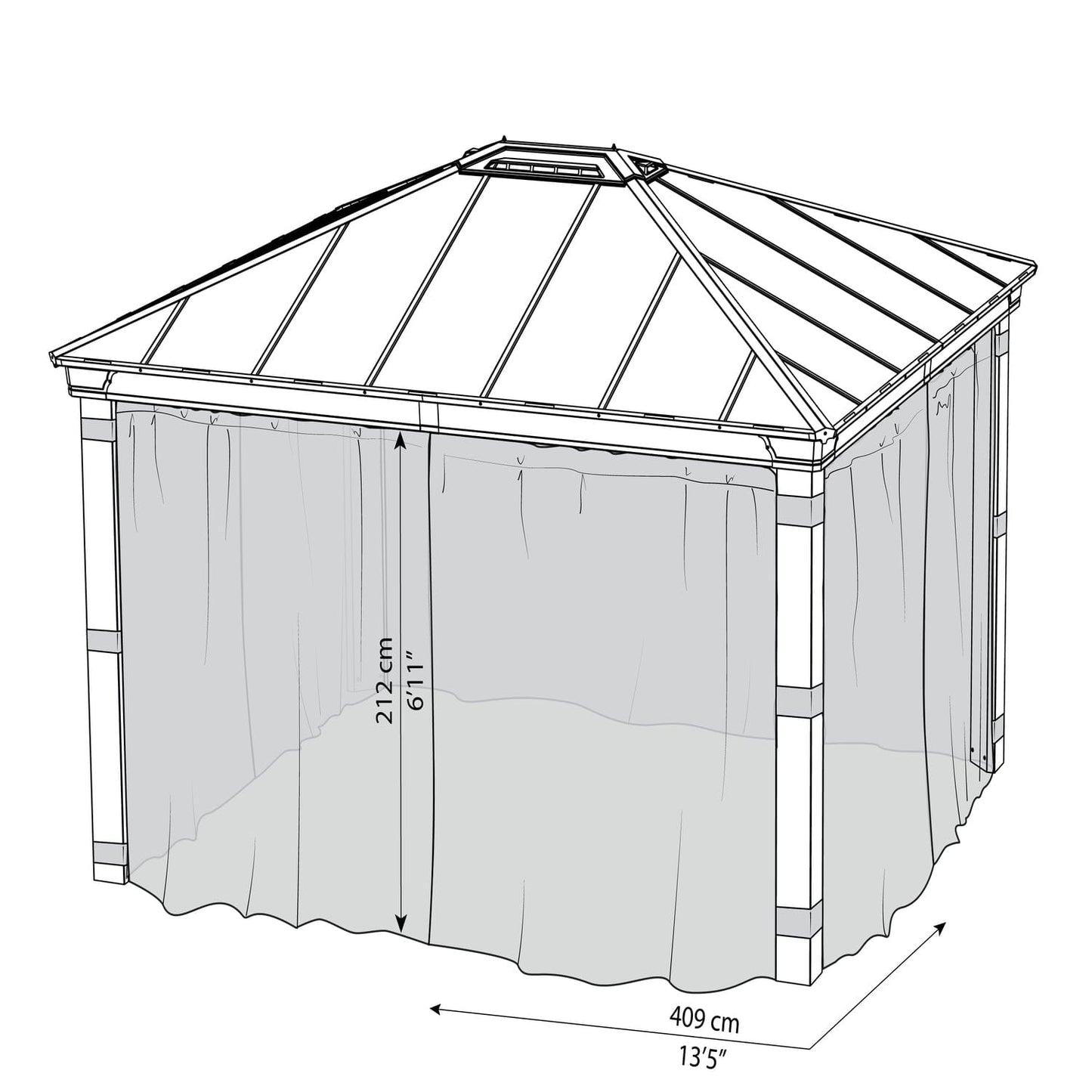 Palram - Canopia Gazebo Accessories Palram - Canopia | Dallas 4300 12x14 ft Netting Set HG2008