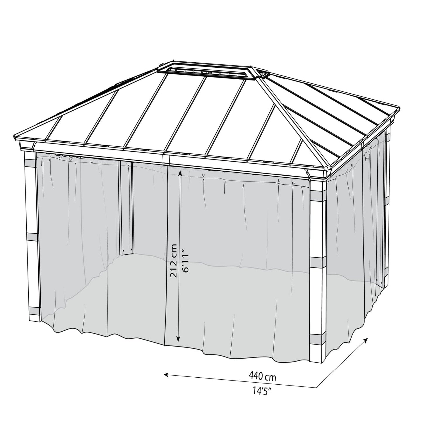 Palram - Canopia Gazebo Accessories Palram - Canopia | Dallas 4900 12ft x16 ft Netting Set HG2009