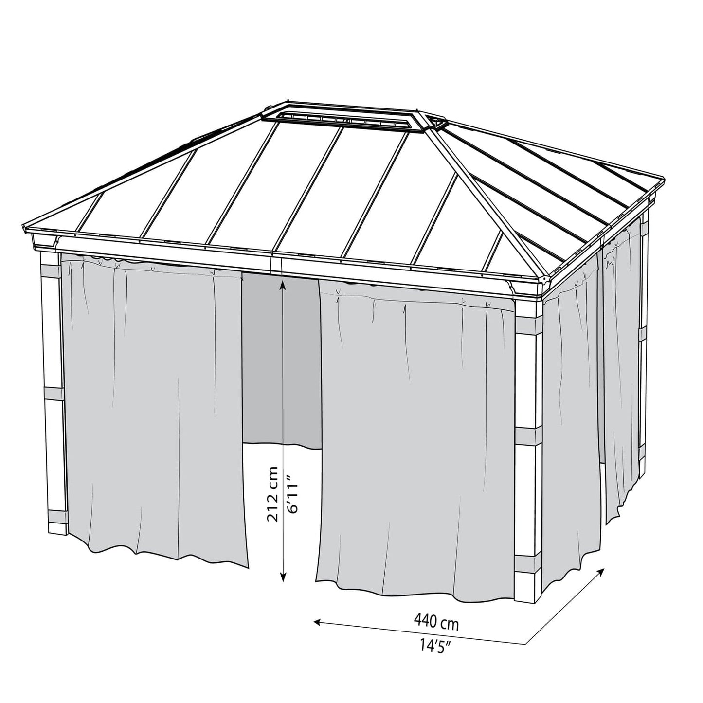 Palram - Canopia Gazebo Accessories Palram - Canopia | Dallas 4900 12x16 ft Curtain Set HG2006