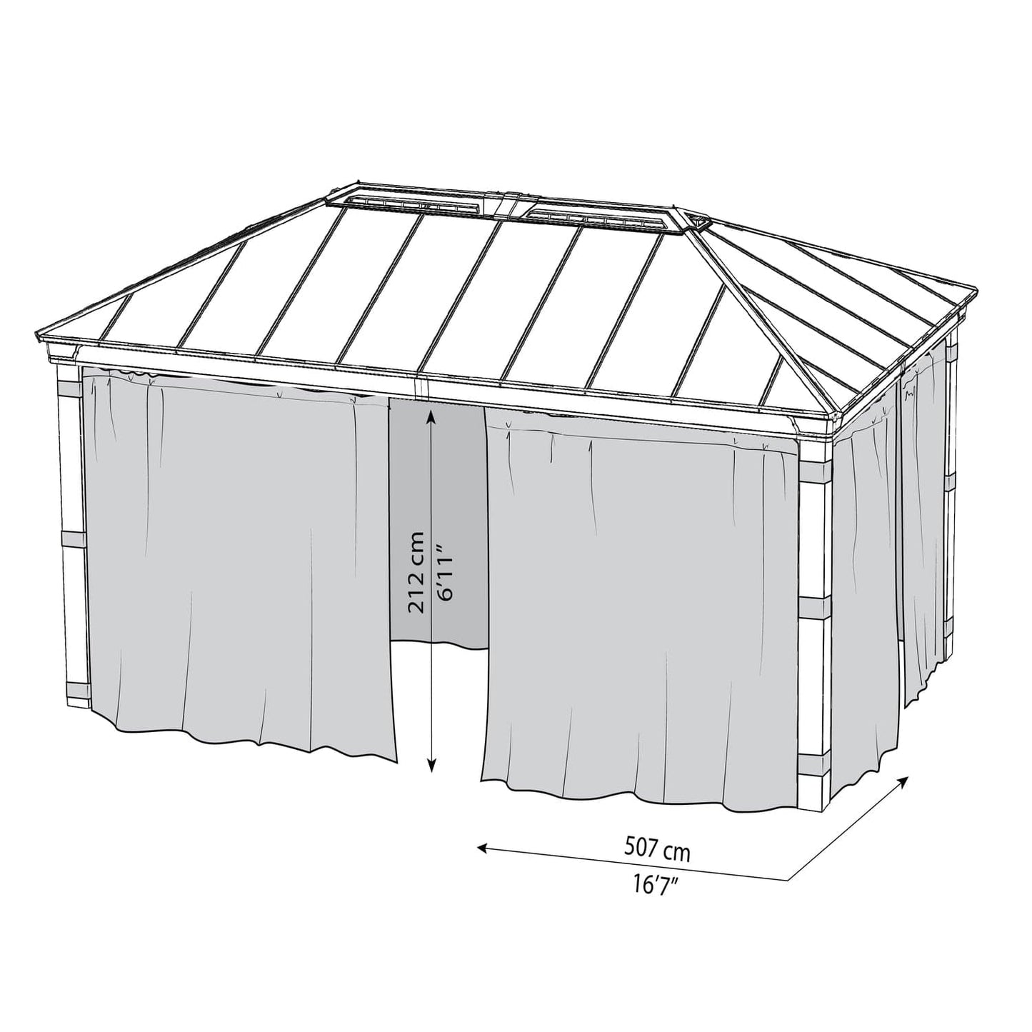 Palram - Canopia Gazebo Accessories Palram - Canopia | Dallas 6100 12x20 ft Curatin Set HG2007