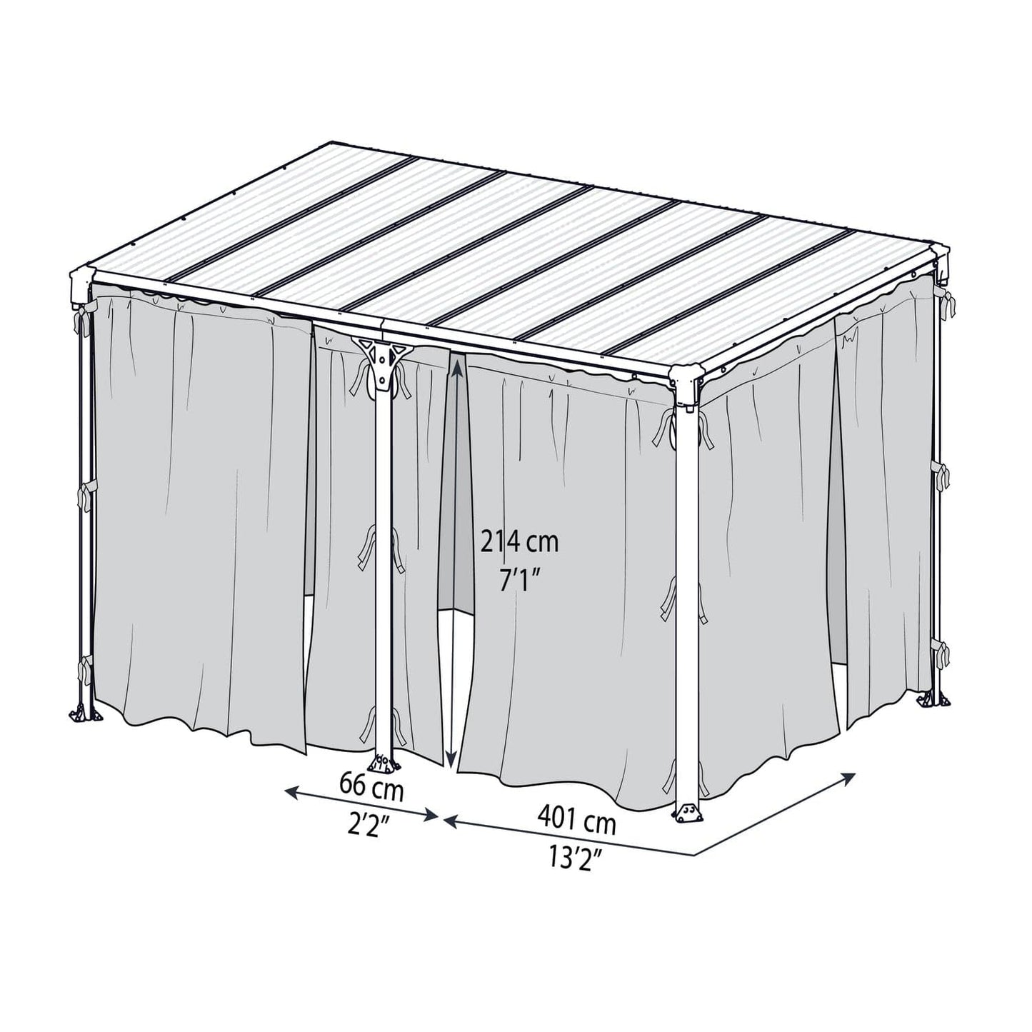 Palram - Canopia Gazebo Accessories Palram - Canopia | Milano 4300/Martinique 5000 Gazebo Netting Set HG1069