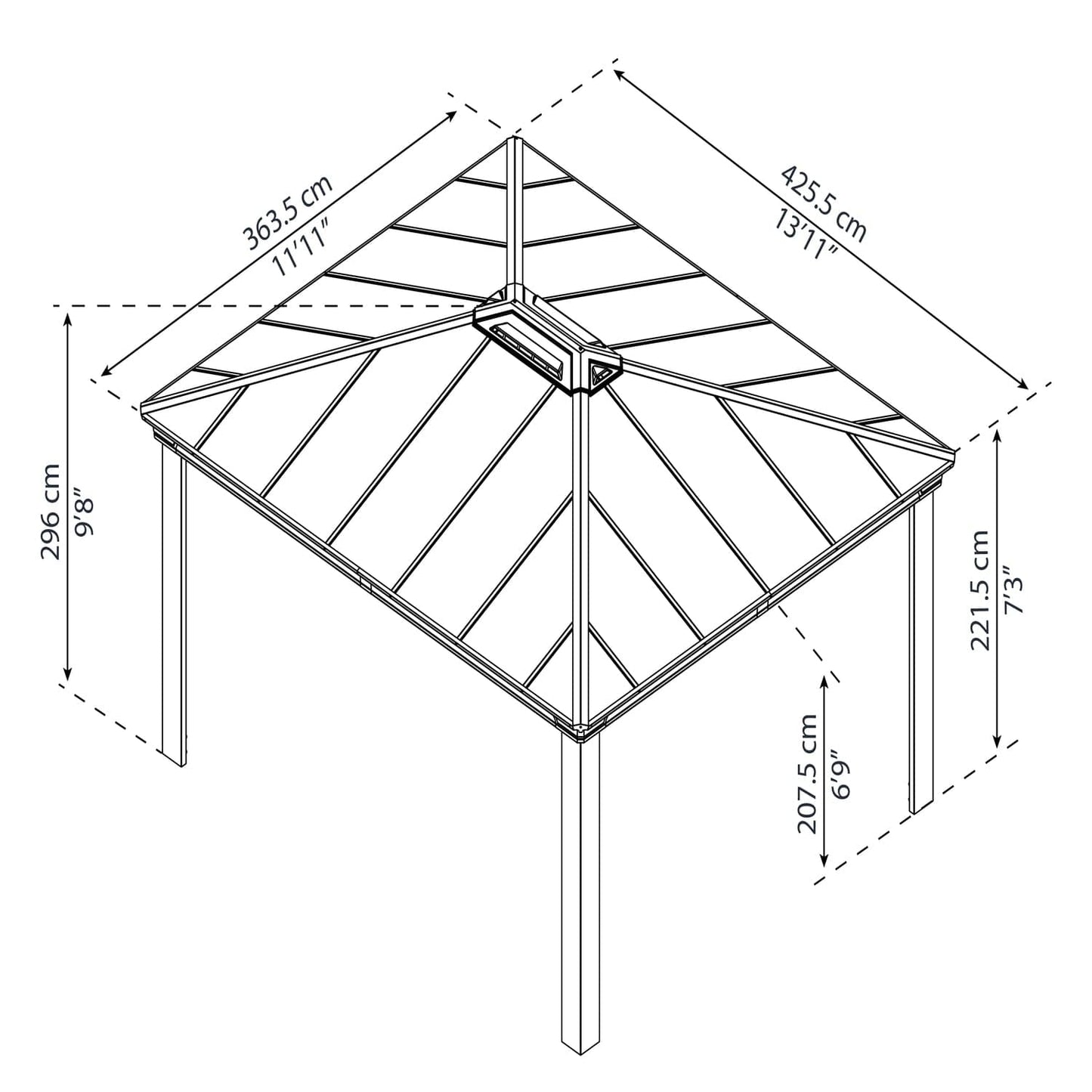 Palram - Canopia Gazebos Palram - Canopia | Dallas 4300 14x12 ft Gazebo HG9142