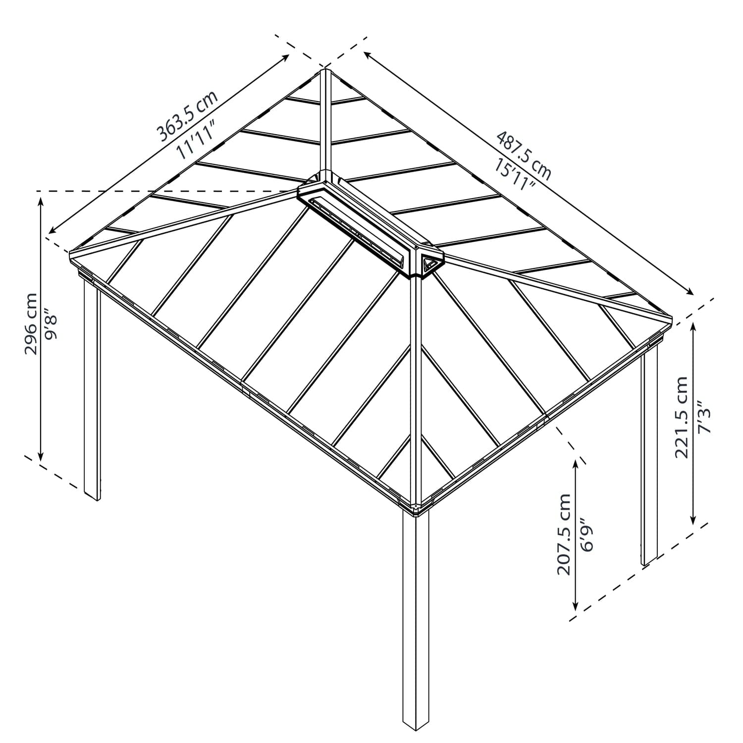 Palram - Canopia Gazebos Palram - Canopia | Dallas 4900 16x12 ft Gazebo HG9145