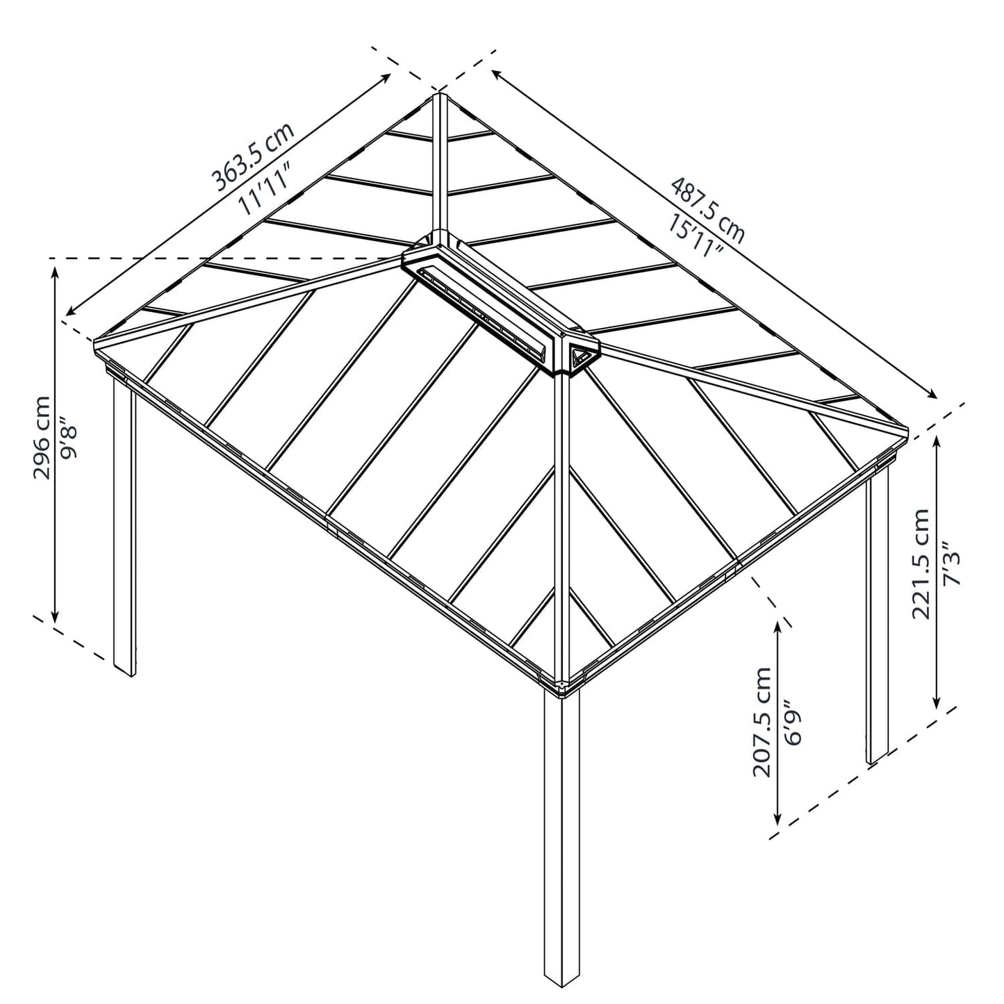 Palram - Canopia Gazebos Palram - Canopia | Dallas 4900 16x12 ft Gazebo HG9145