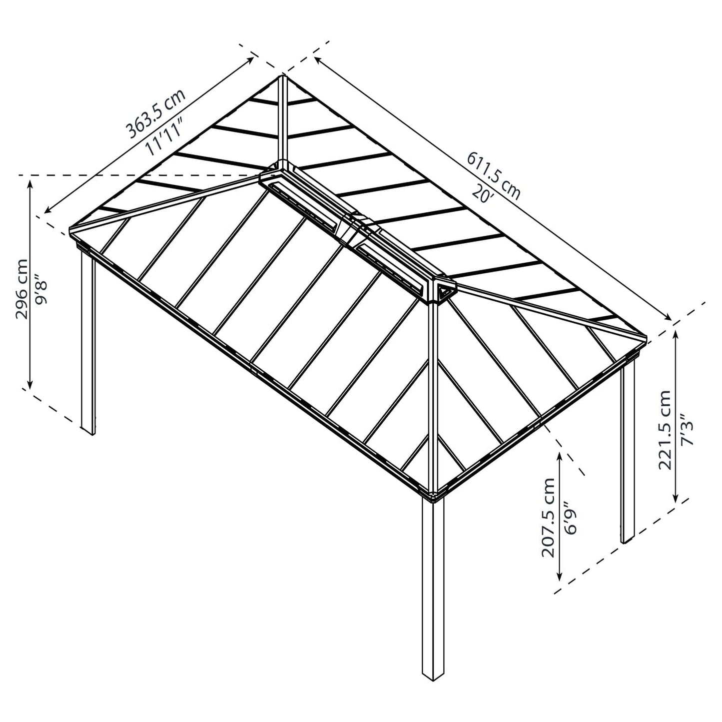 Palram - Canopia Gazebos Palram - Canopia | Dallas 6100 20x12 ft Gazebo HG9148
