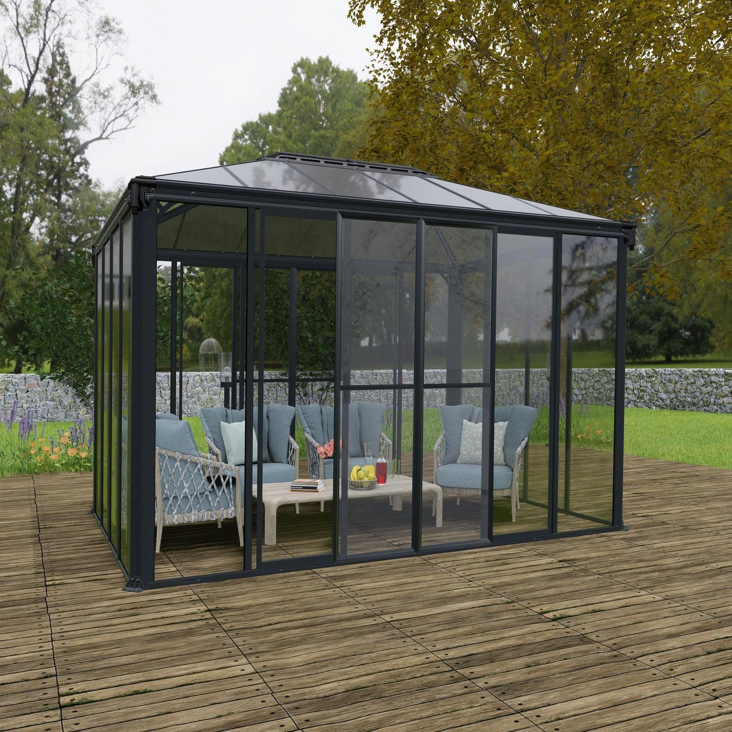 Palram - Canopia Gazebos Palram - Canopia | Ledro 10x14 ft Enclosed Gazebo - Gray/Bronze HG9189