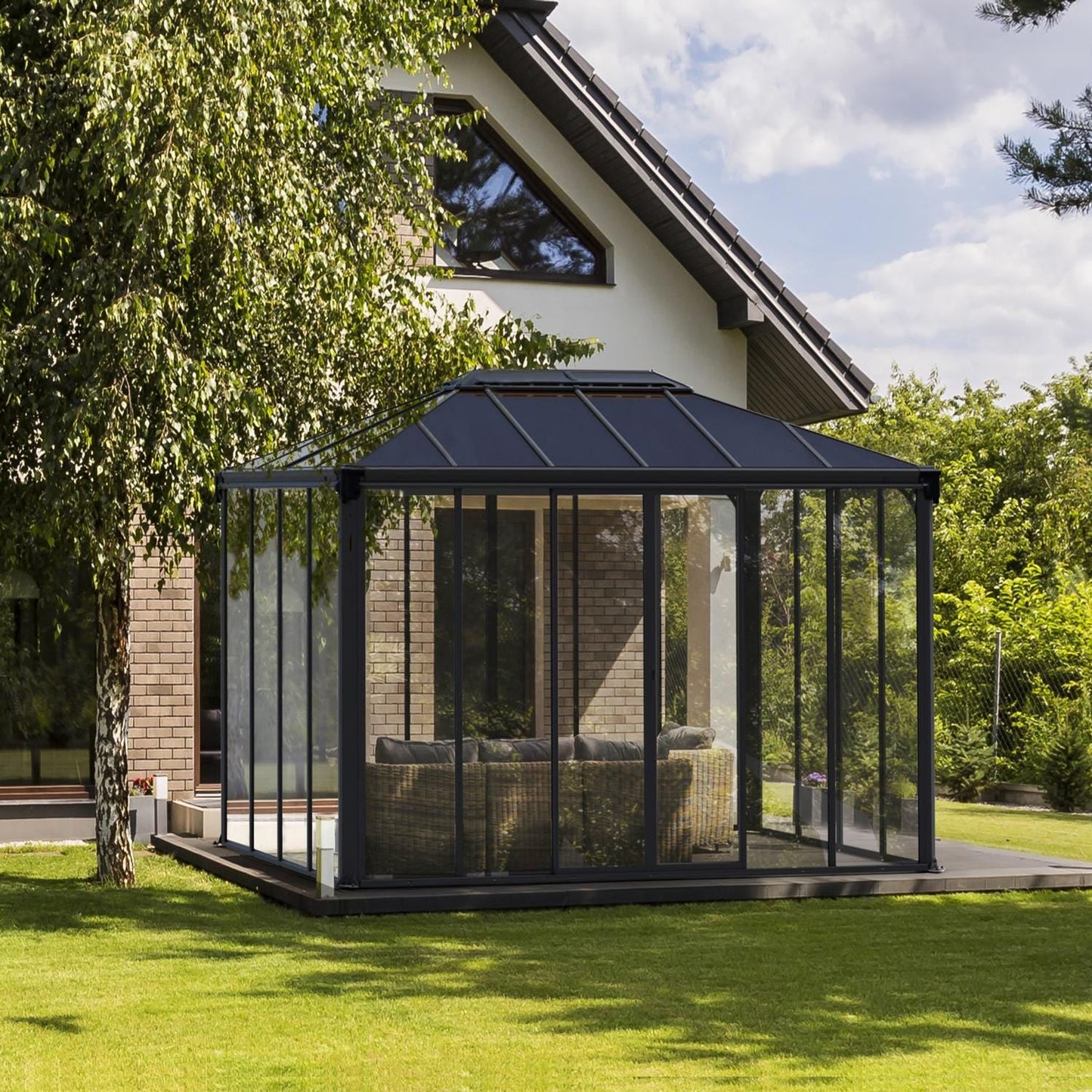 Palram - Canopia Gazebos Palram - Canopia | Ledro 10x14 ft Enclosed Gazebo - Gray/Bronze HG9189