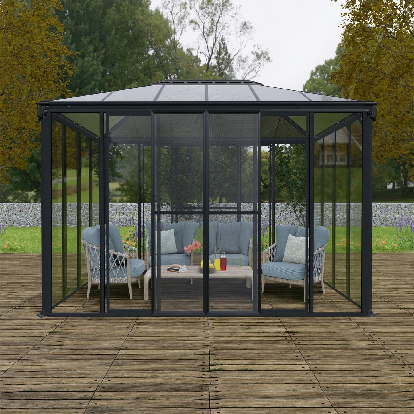 Palram - Canopia Gazebos Palram - Canopia | Ledro 10x14 ft Enclosed Gazebo - Gray/Bronze HG9189