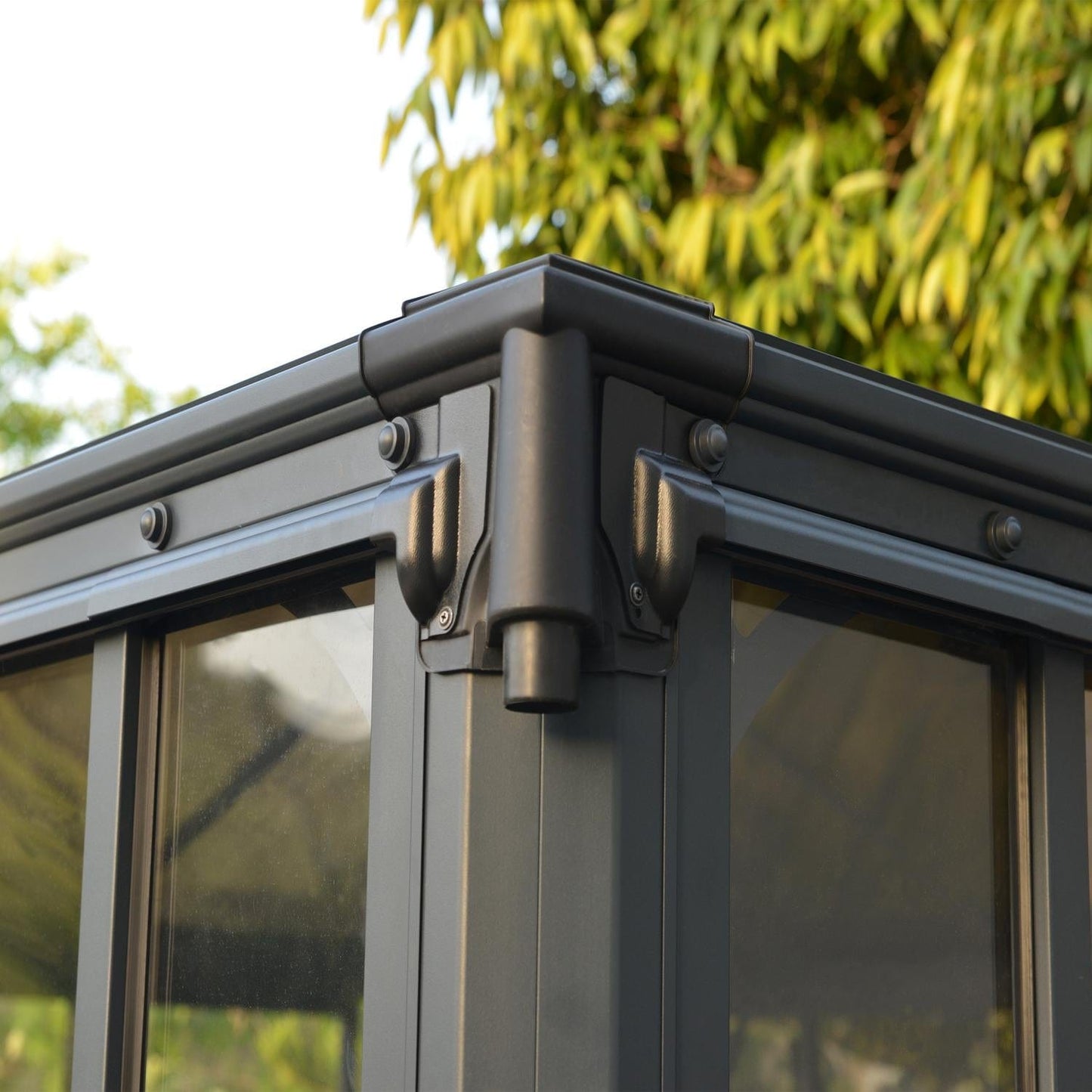Palram - Canopia Gazebos Palram - Canopia | Ledro 12x12 ft Enclosed Gazebo w/screen doors - Gray/Bronze HG9193