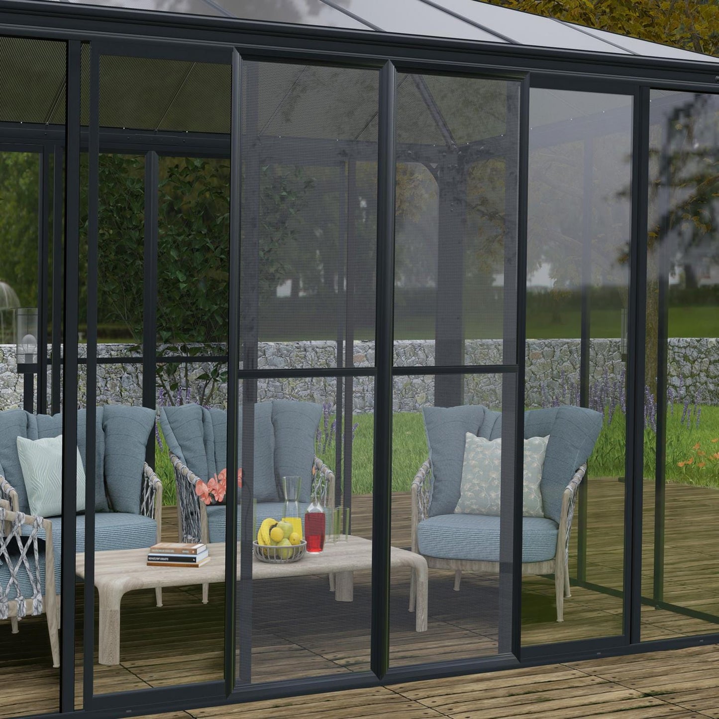 Palram - Canopia Gazebos Palram - Canopia | Ledro 12x12 ft Enclosed Gazebo w/screen doors - Gray/Bronze HG9193