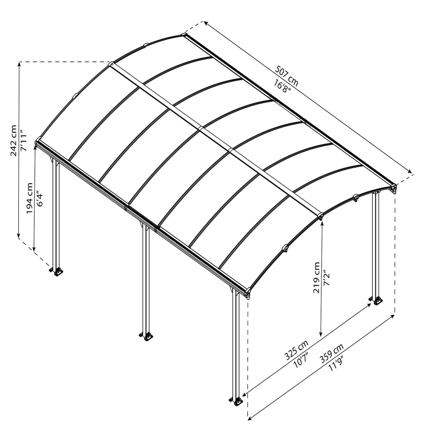 Palram - Canopia Gazebos Palram - Canopia | Tucson 5000 12x16 ft Gazebo HG9162