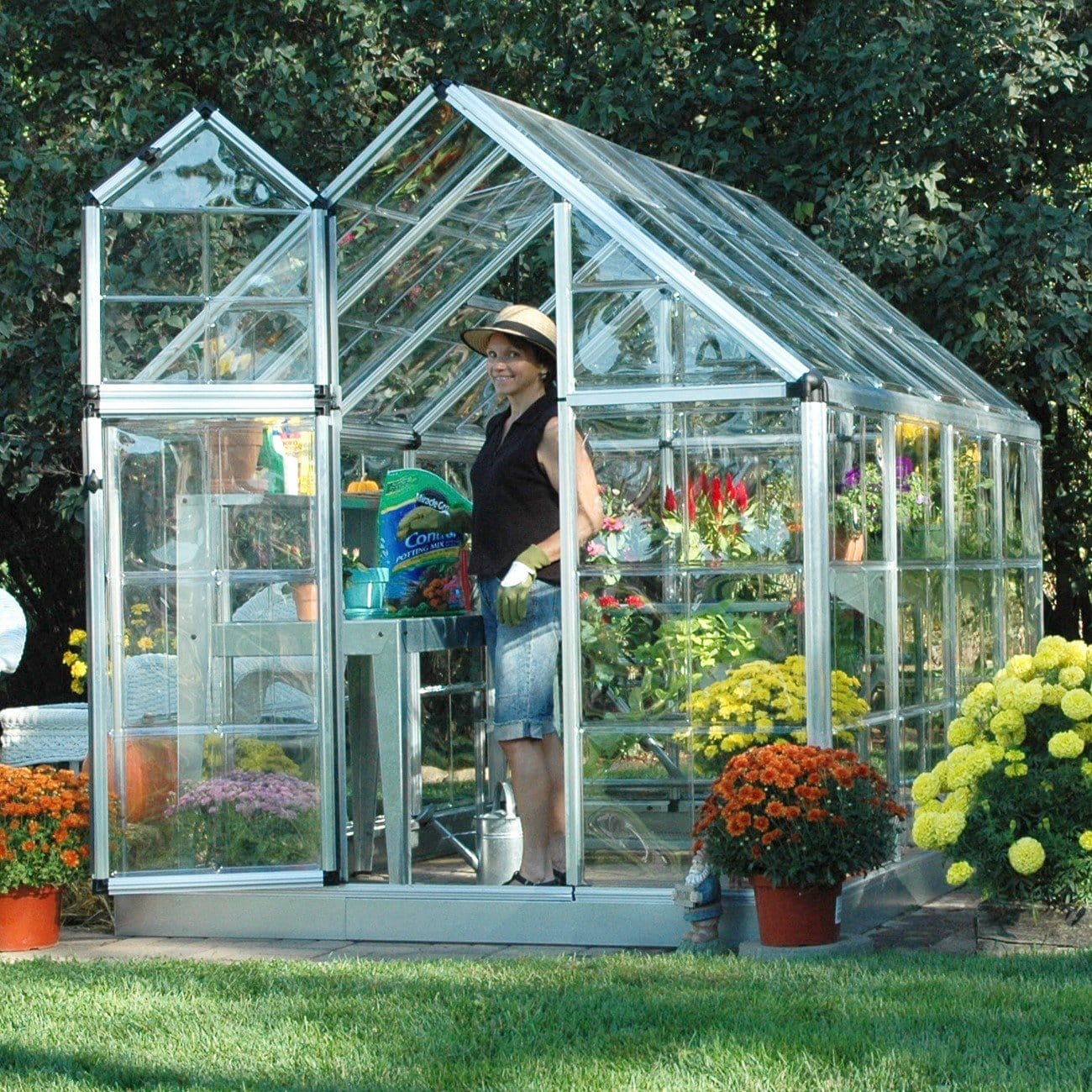 Palram - Canopia Snap & Grow Greenhouse - 6' Wide - Silver - mygreenhousestore.com